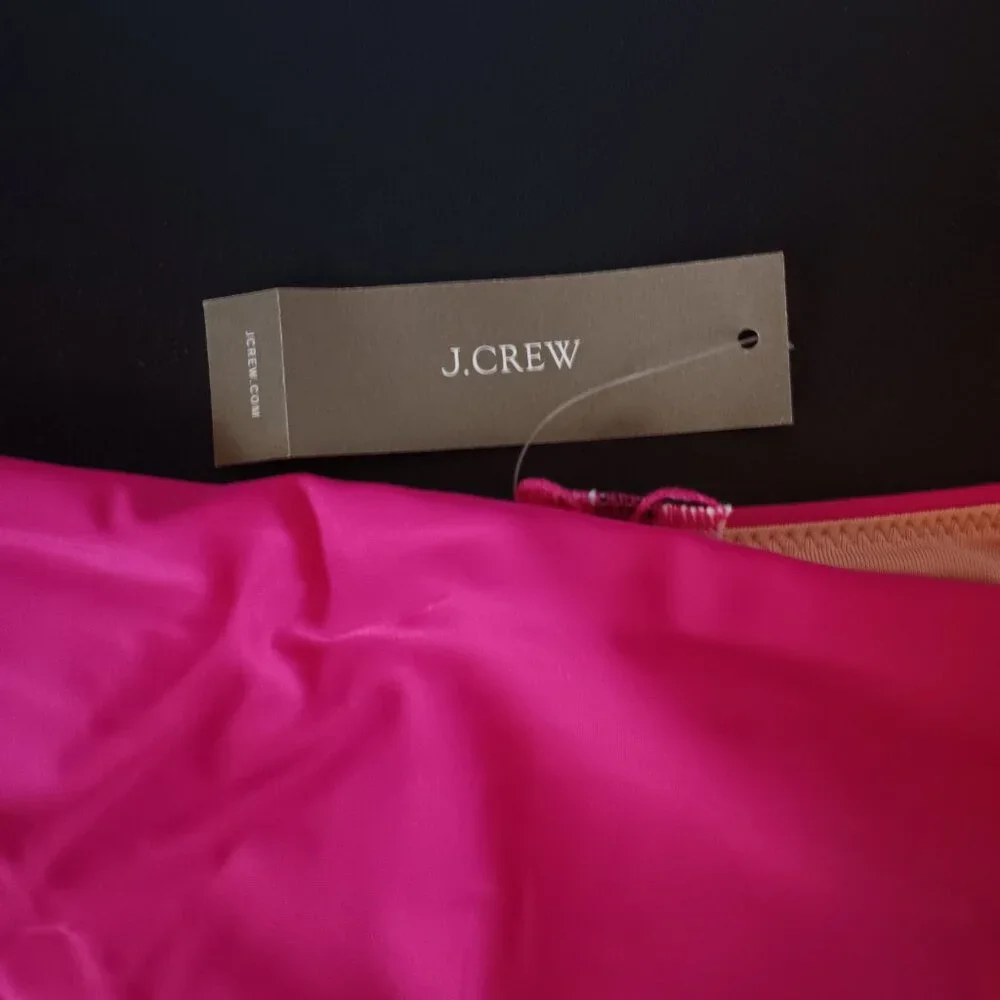 J Crew Women's Curved Waist Cheeky Bikini Bottom Pink 3X NWT